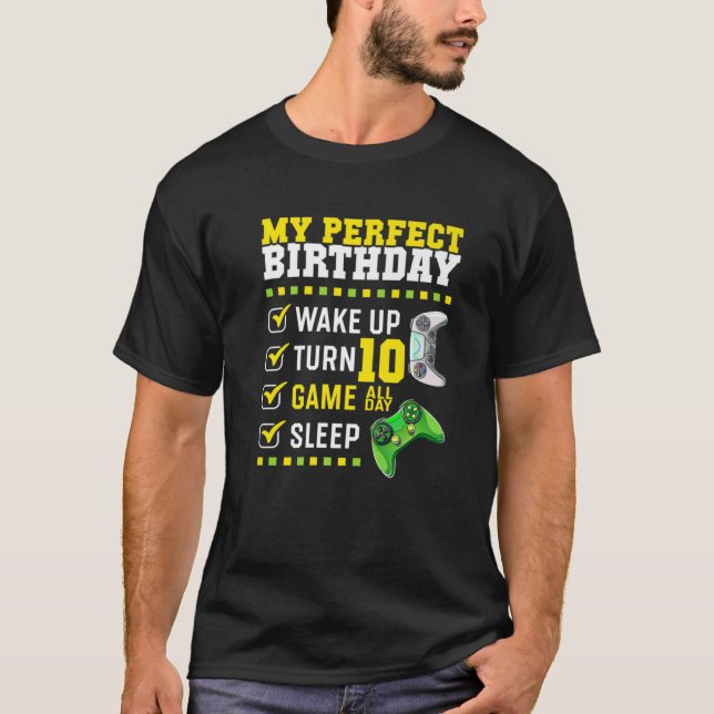 Camiseta 10Th Birthday Party Perfect For Gamer 10 Years Old (Anverso)