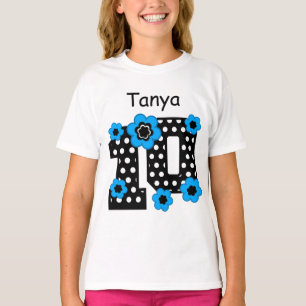 Camiseta 10th Birthday Polka Dots Custom Name V06B