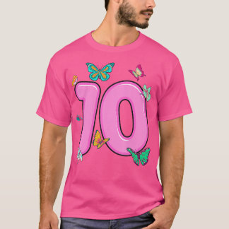Camiseta 10th Birthday Shirt Butterflies 10 Years Old Girls