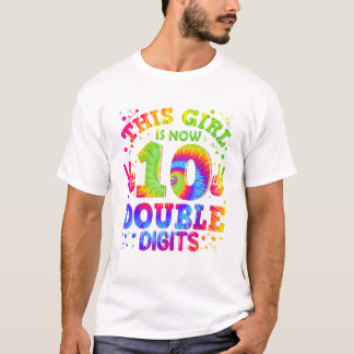 Camiseta 10th Birthday Shirt Tie Dye 10