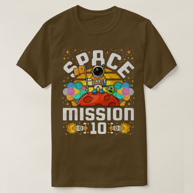 Camiseta 10th Birthday Space Mission 10 Years Old Astronaut (Diseño del anverso)