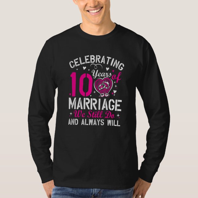 Camiseta 10th Wedding Anniversary Matching Couple Men Women (Anverso)