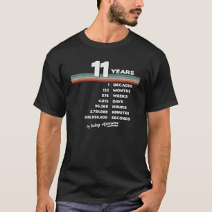 Camiseta 11ª cosecha de cumpleaños Retro de 11 años de edad