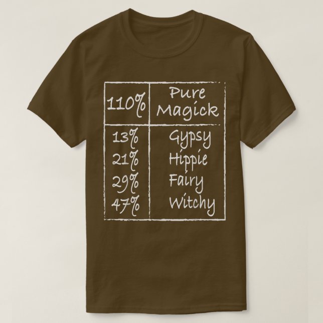 Camiseta 110 Magick Puro Por Brujería De Hada Hippie Gitana (Diseño del anverso)