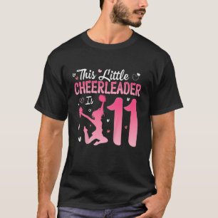 Camiseta 11.ª aclamadora Chica de cumpleaños Cheerl de 11 a