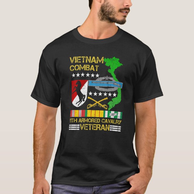 Camiseta 11.ª caballería blindada Vietnam Combate Vete (Anverso)