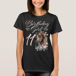 Camiseta 11.ª Chica de cumpleaños Caballo mayor de 11 años