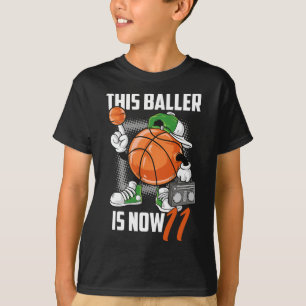 Camiseta 11.ª diversión del jugador de cumpleaños Bysketbyl