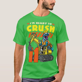 Camiseta 11.ª Excavadora de dinosaurios de cumpleaños