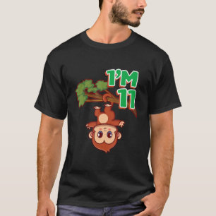 Camiseta 11.ª fiesta de cumpleaños 11 años Monkey Ape Zoo A