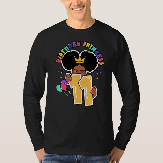 Camiseta 11.ª Princesa Nacida Chica de afroperos naturales (Anverso)