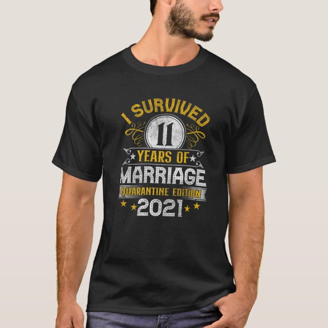 Camiseta 11.º Aniversario Del Regalo De Cuarentena De Bodas (Anverso)