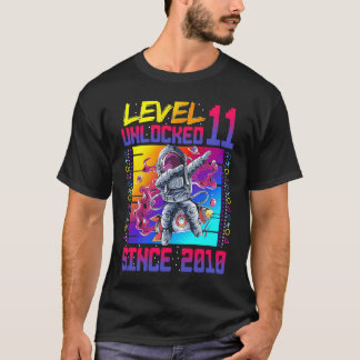 Camiseta 11.º Astronauta Cumpleaños Niña Nivel 11 Unlo