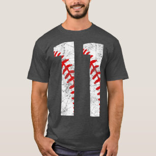 Camiseta 11.º Béisbol Número Grande Once 11 Año O