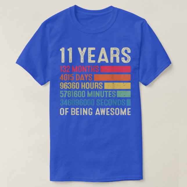 Camiseta 11.º Cumpleaños 11 Años 132 Meses De Ser Increíble (Diseño del anverso)