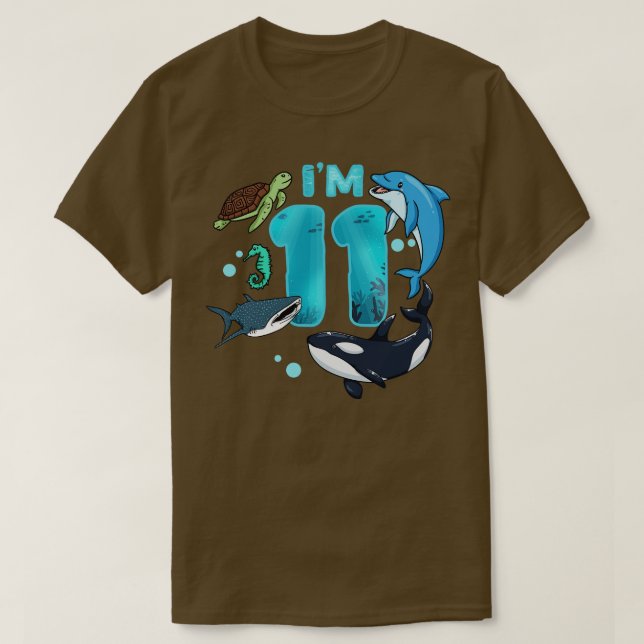 Camiseta 11.º cumpleaños bajo el mar (Diseño del anverso)