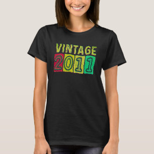 Camiseta 11.º Cumpleaños De Los Niños Chicas Vintage 2011