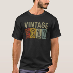 Camiseta 11.º Cumpleaños De Los Niños Chicas Vintage 2011