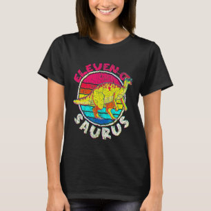 Camiseta 11.º cumpleaños Eleven O Parasaurolophus Matc