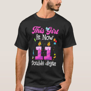Camiseta 11.º Cumpleaños Este Chica Ahora Tiene 11 Años Dob
