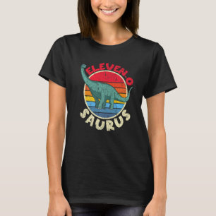 Camiseta 11.º Cumpleaños Familia Eleven O Saurus Brachiosau