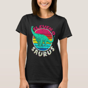 Camiseta 11.º Cumpleaños Familia Eleven O Saurus Brachiosau