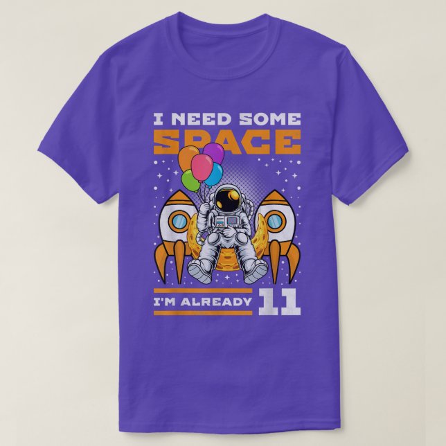 Camiseta 11.º cumpleaños necesito un poco de espacio, 11 añ (Diseño del anverso)