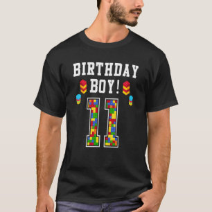 Camiseta 11.º cumpleaños Niño de 11 años de edad que constr