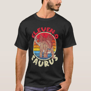 Camiseta 11.º Cumpleaños Once O Saurus Stegosaurus I Famili