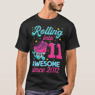 Camiseta 11.º Cumpleaños Para El Chica Patinaje De Rodillos