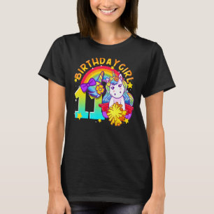 Camiseta 11.º cumpleaños, unicornio, Chica del huracán Rain