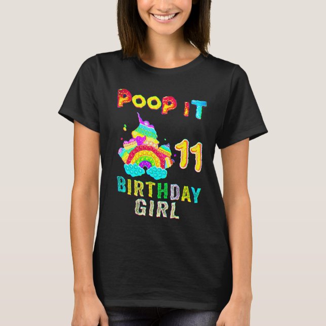 Camiseta 11.º Fidget Pop It Chica de cumpleaños Eleven 11 Y (Anverso)