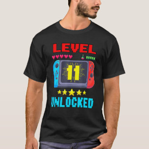 Camiseta 11.º Nacimiento Niño Nivel 11 Video Gamer Bi desbl