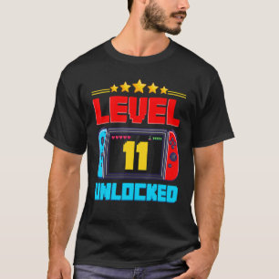 Camiseta 11.º Nacimiento Niño Nivel 11 Video Gamer Bi desbl