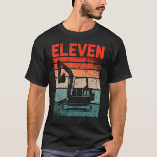 Camiseta 11.º Nacimiento Vehículo de Construcción Retro Exc