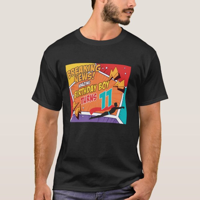 Camiseta 11.º tema del libro de historietas de super héroe  (Anverso)