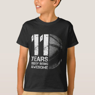 Camiseta 11 11 años viejo jugador de baloncesto años divert
