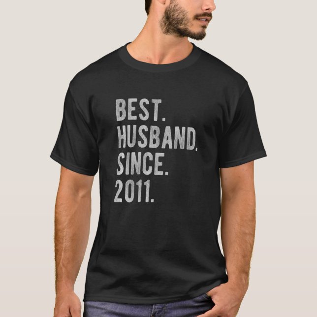 Camiseta 11° Aniversario Boda Por Su Mejor Esposo Sinc (Anverso)
