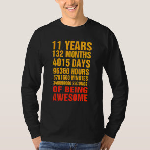 Camiseta 11 años 132 meses de ser asombrosos 11 años