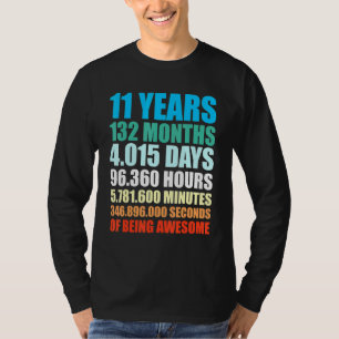 Camiseta 11 años 132 meses de ser asombrosos 11 años