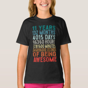 Camiseta 11 Años 132 Meses de Ser Increíble – Divertido 11º