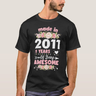 Camiseta 11 años de edad 11º cumpleaños nacen en 2011 Mujer