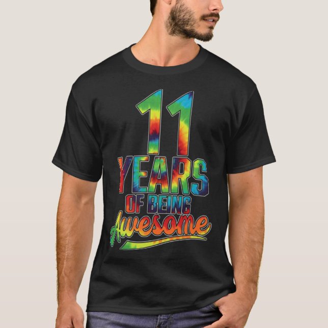 Camiseta 11 años de edad 11 años de edad tinte de empate si (Anverso)