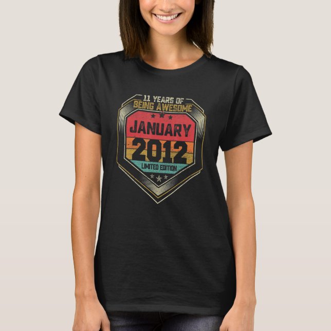 Camiseta 11 años de edad increíble desde enero de 2012 (Anverso)