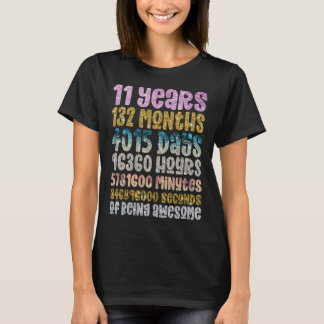 Camiseta 11 años de ser increíble cita de cumpleaños número