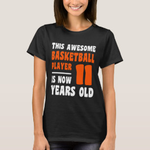 Camiseta 11 años Feliz 11 cumpleaños Bysketbyll 11th Bi