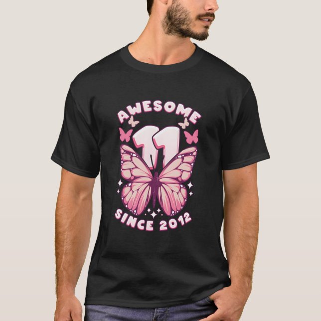 Camiseta 11 Awesome Since 2012 Butterflies (Anverso)