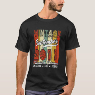 Camiseta 11 Cumpleaños Vintage Septiembre 2011 Impresionant