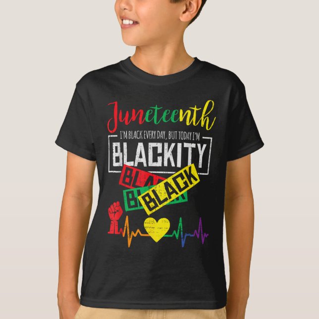 Camiseta 11 de junio Blackity Hearbeat Freedom African June (Anverso)