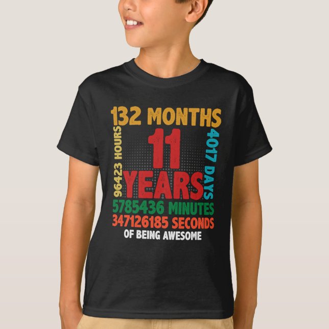 Camiseta 11 Year Of Being Awesome 11th Birthday Gift (Anverso)